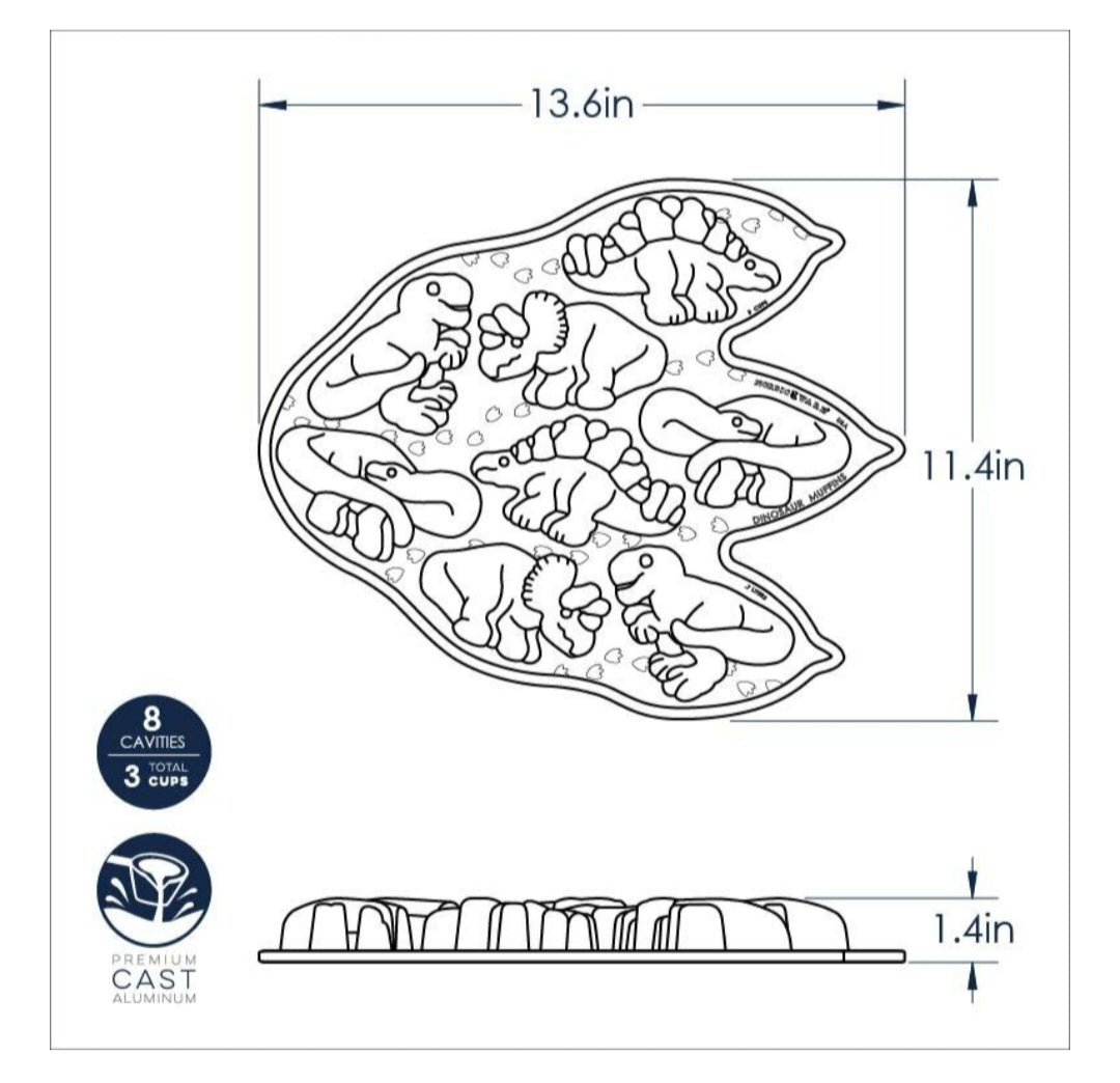 Nordic Ware Dinosaur Cakelet Pan