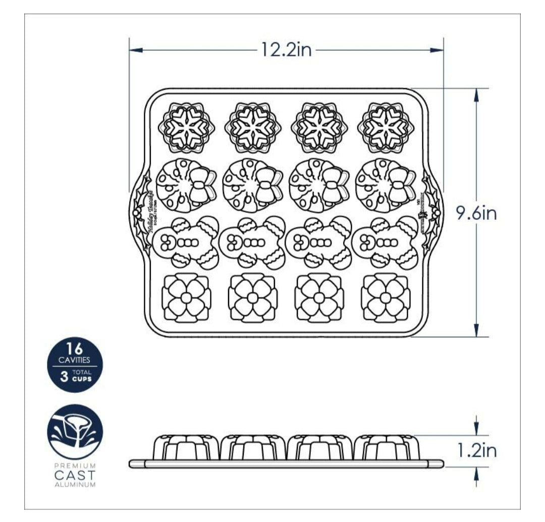 Nordic Ware Holiday Teacakes Cakelet Pan