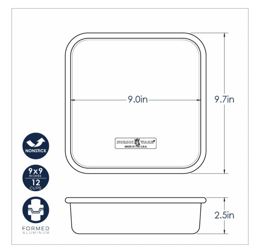 Nordic Ware Naturals Nonstick 9" Square Cake Pan
