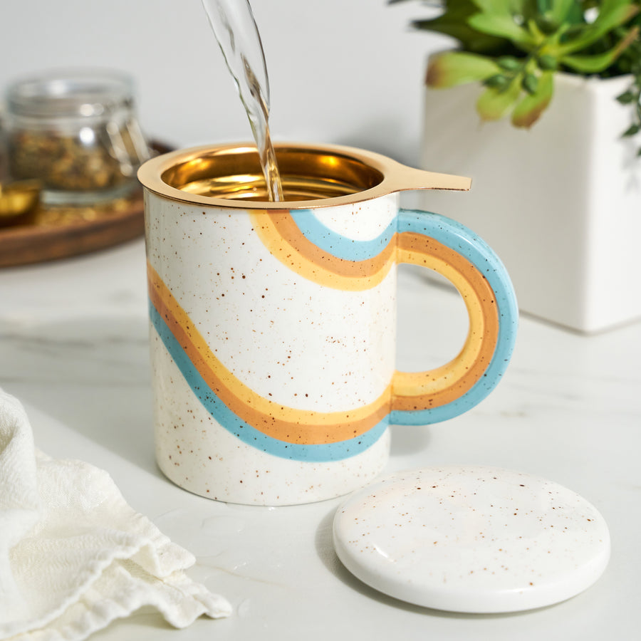 Pinky Up - Everlee Retro Mug & Tea Infuser