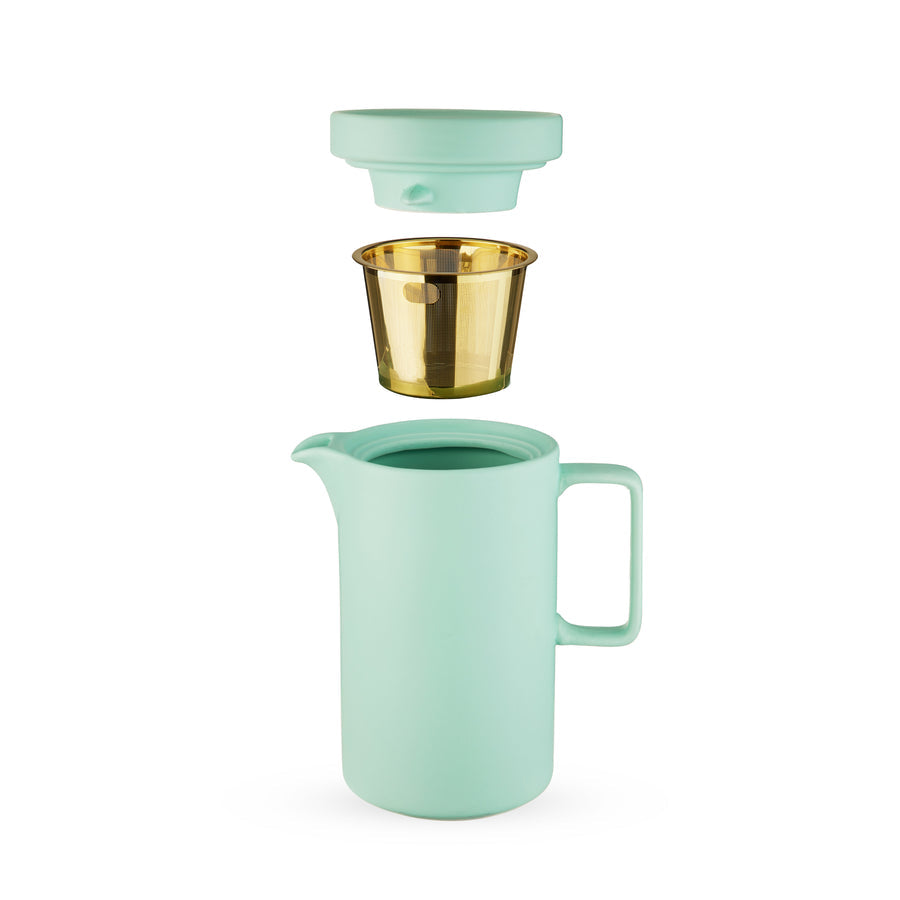 Pinky Up - Jona Stoneware Teapot and infuser in Matte Mint