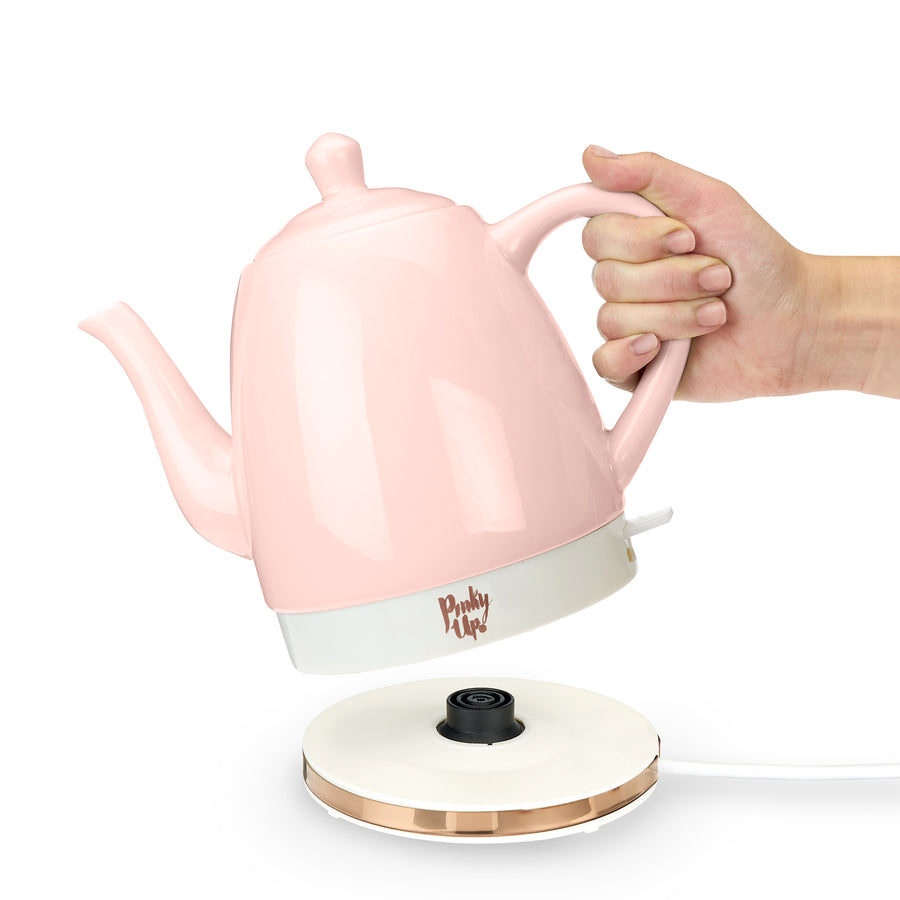 Pinky Up - Noelle Ceramic Electric Tea Kettle in Pink
