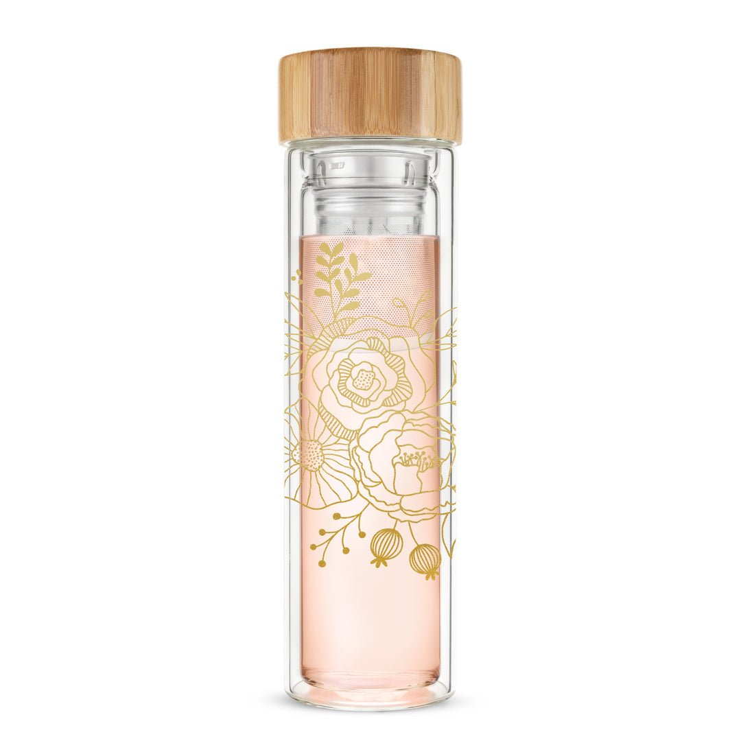 Pinky Up - Blair Bouquet Glass Travel Infuser Mug