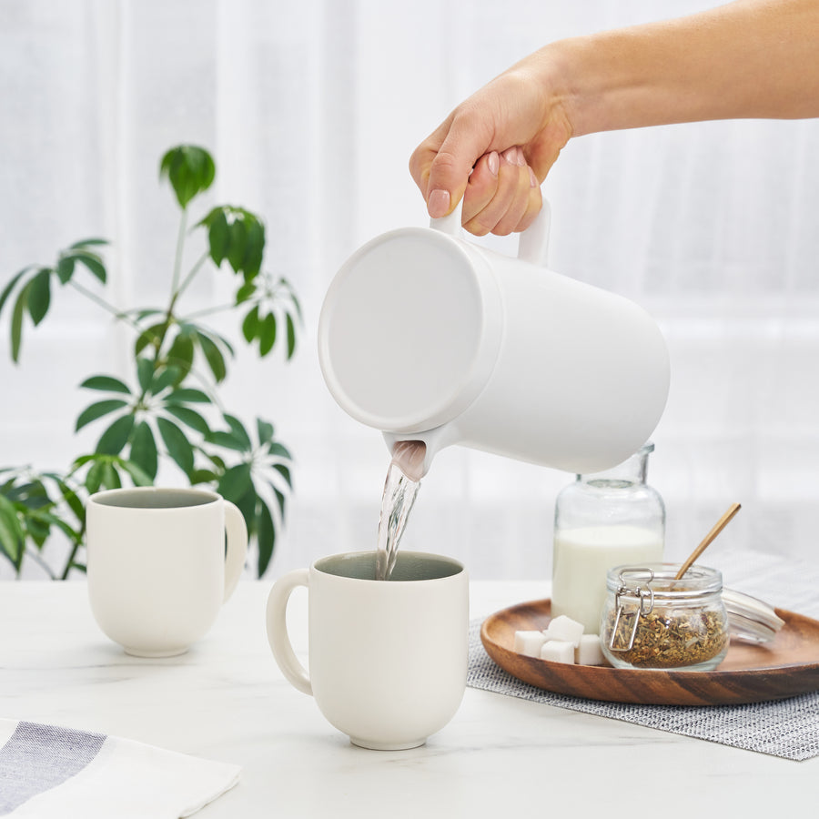 Pinky Up - Jona Stoneware Teapot and infuser in White