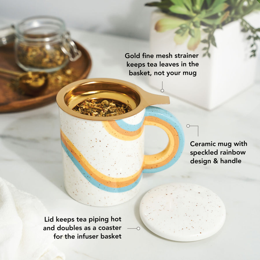 Pinky Up - Everlee Retro Mug & Tea Infuser