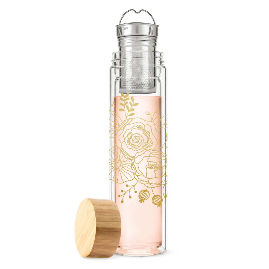 Pinky Up - Blair Bouquet Glass Travel Infuser Mug