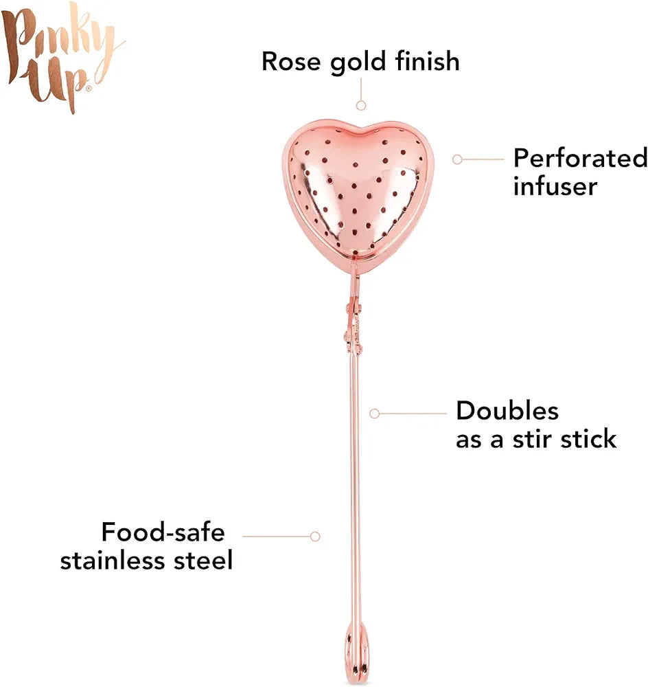 Pinky Up -  Heart Rose Gold Tea Infuser