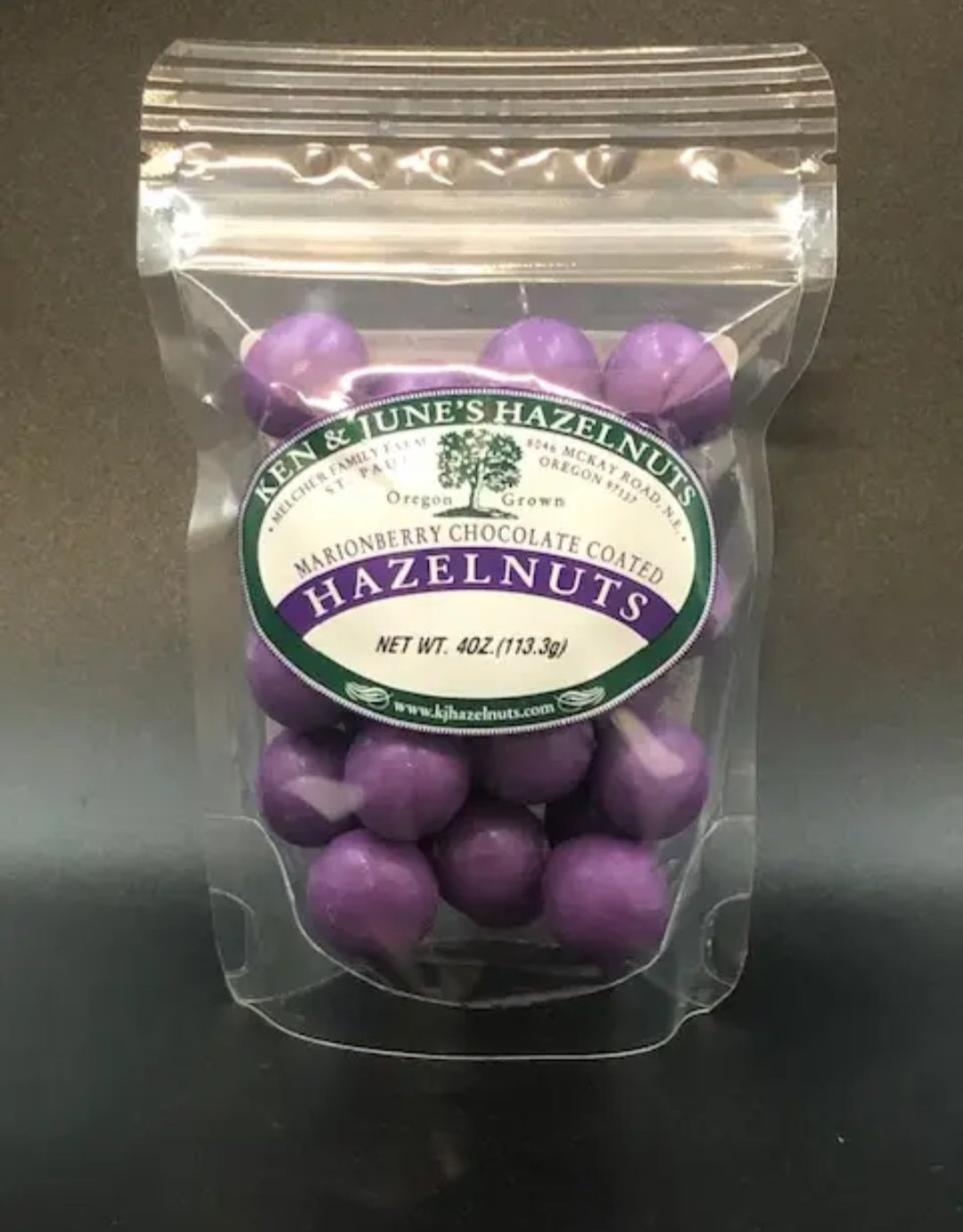 Marionberry Chocolate Coated Hazelnuts