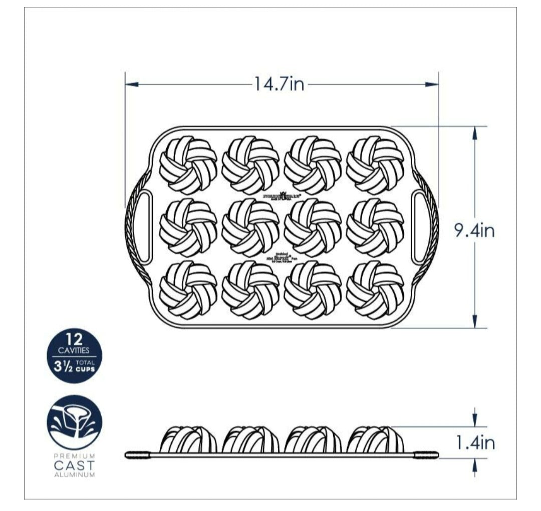 Nordic Ware 75th Anniversary Braided Mini Bundt Pan