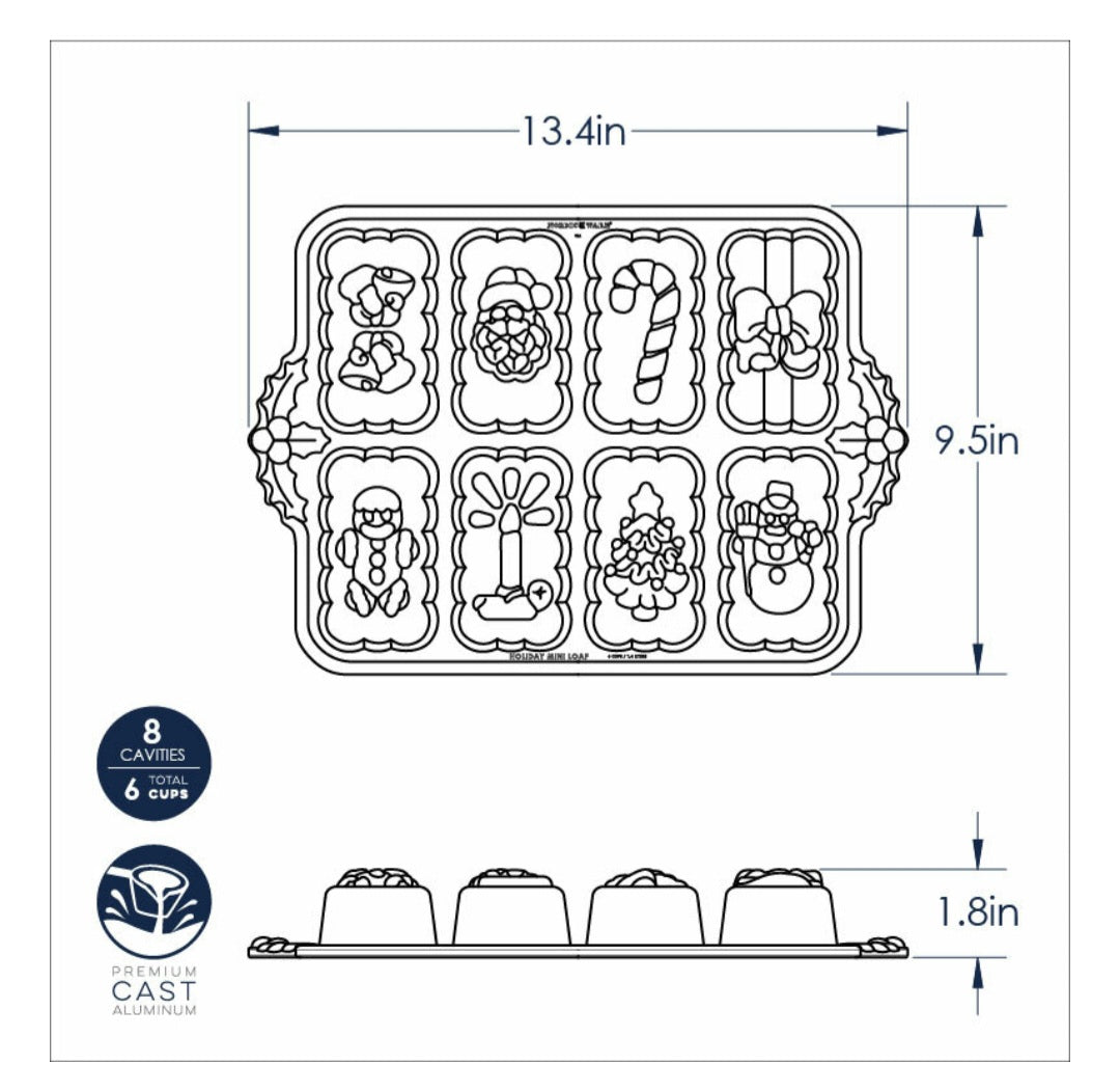 Nordic Ware Holiday Mini Loaf Pan