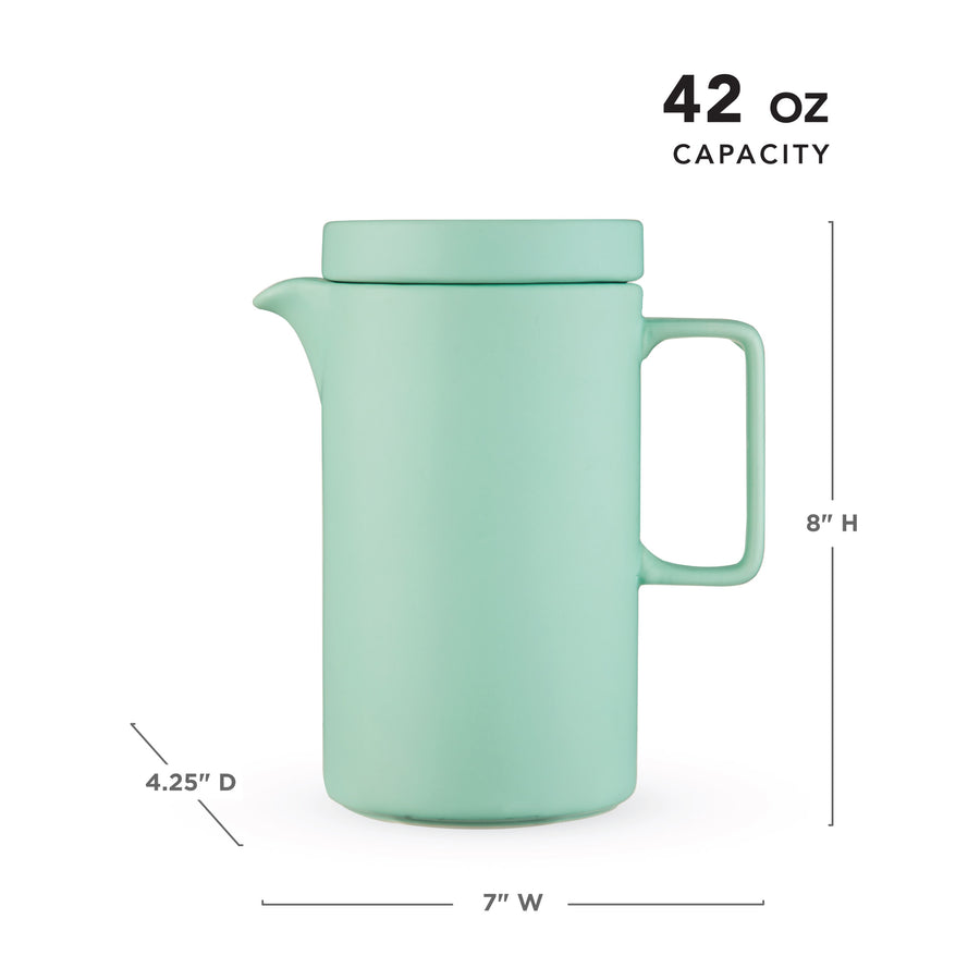 Pinky Up -  Jona Stoneware Teapot and infuser in Matte Mint