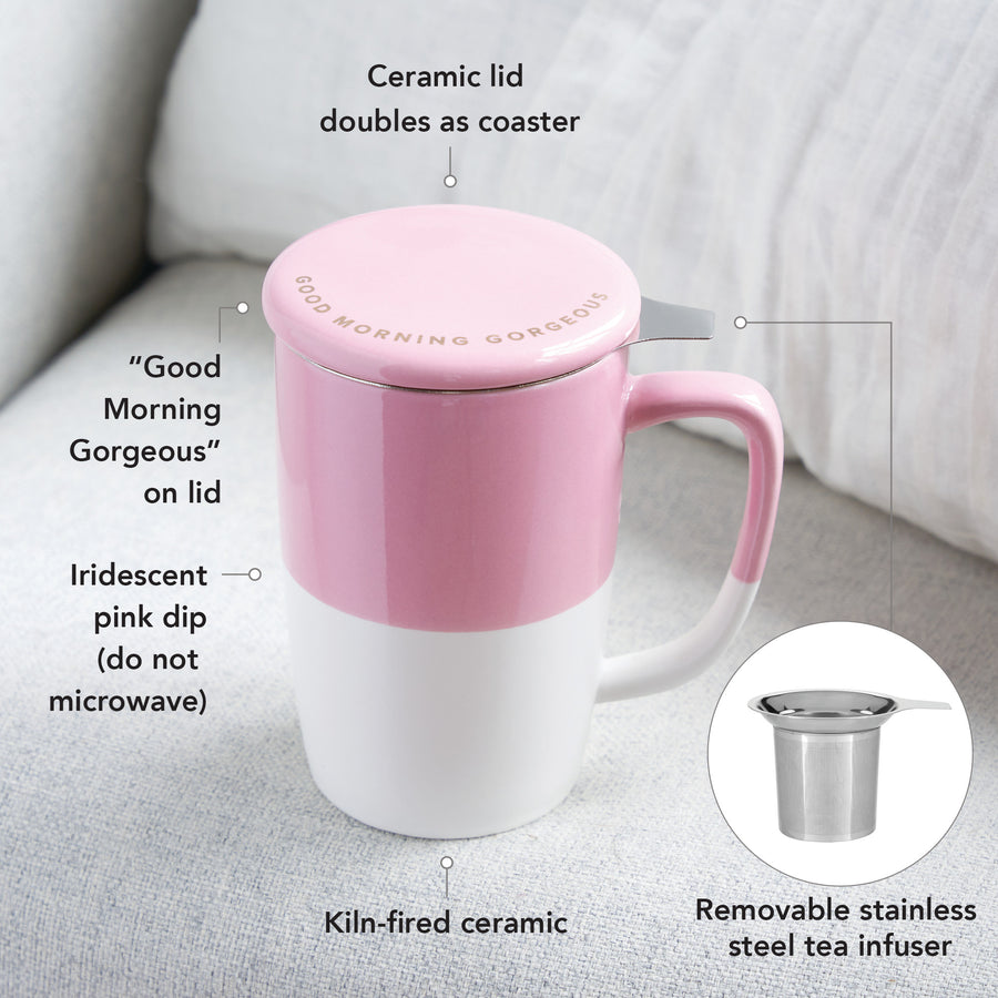 Pinky Up - Delia Pink Mug & Tea Infuser