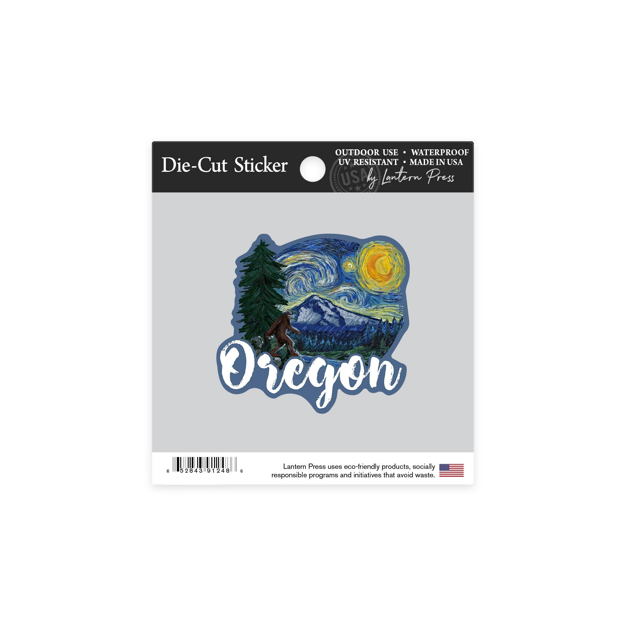 Oregon Bigfoot Starry Night Sticker