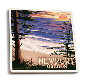 Newport Oregon Sunset Coaster