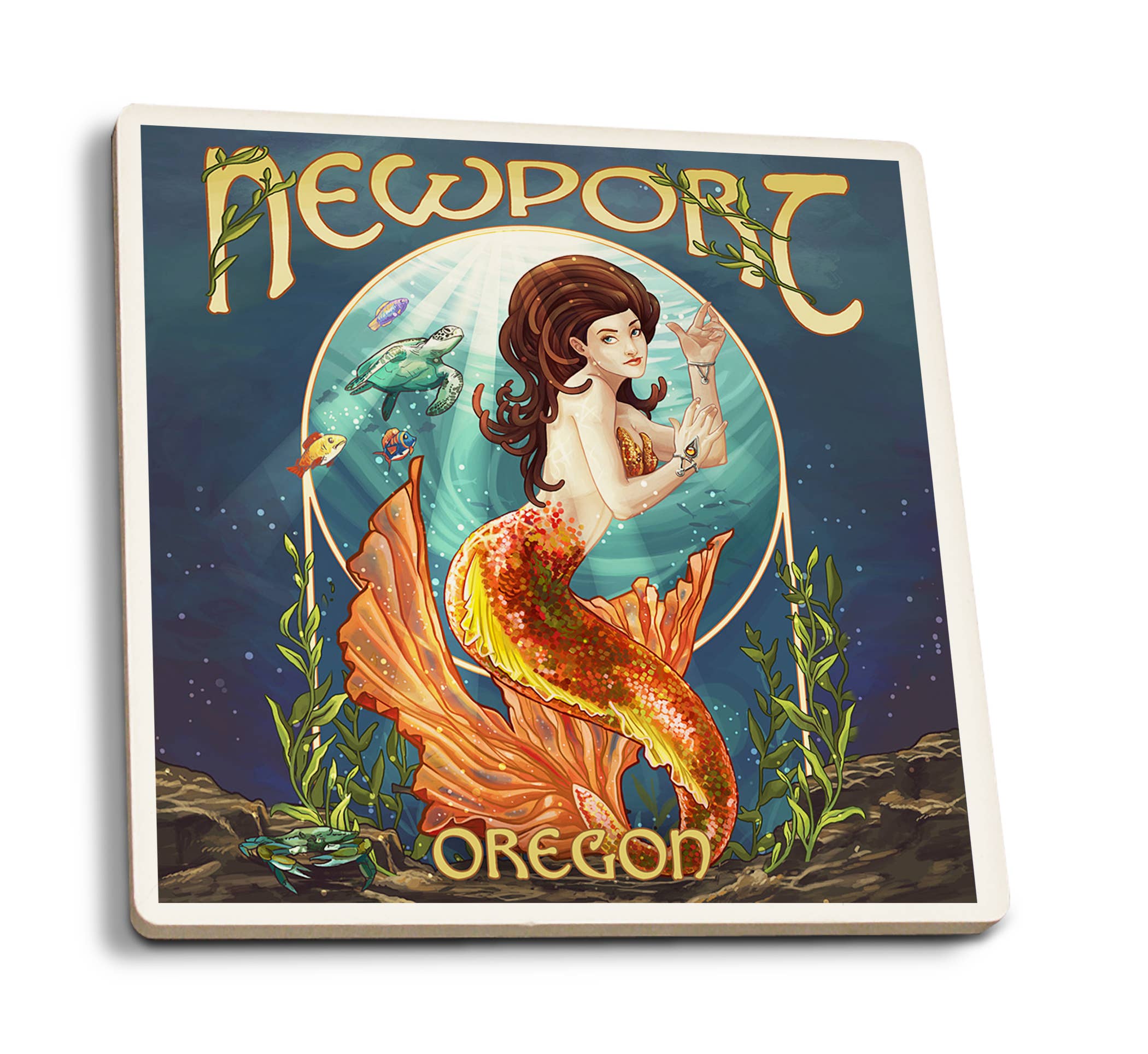 Newport Oregon Mermaid Coaster