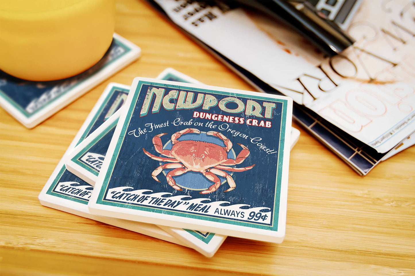 Newport Oregon Dungeness Crab Coaster