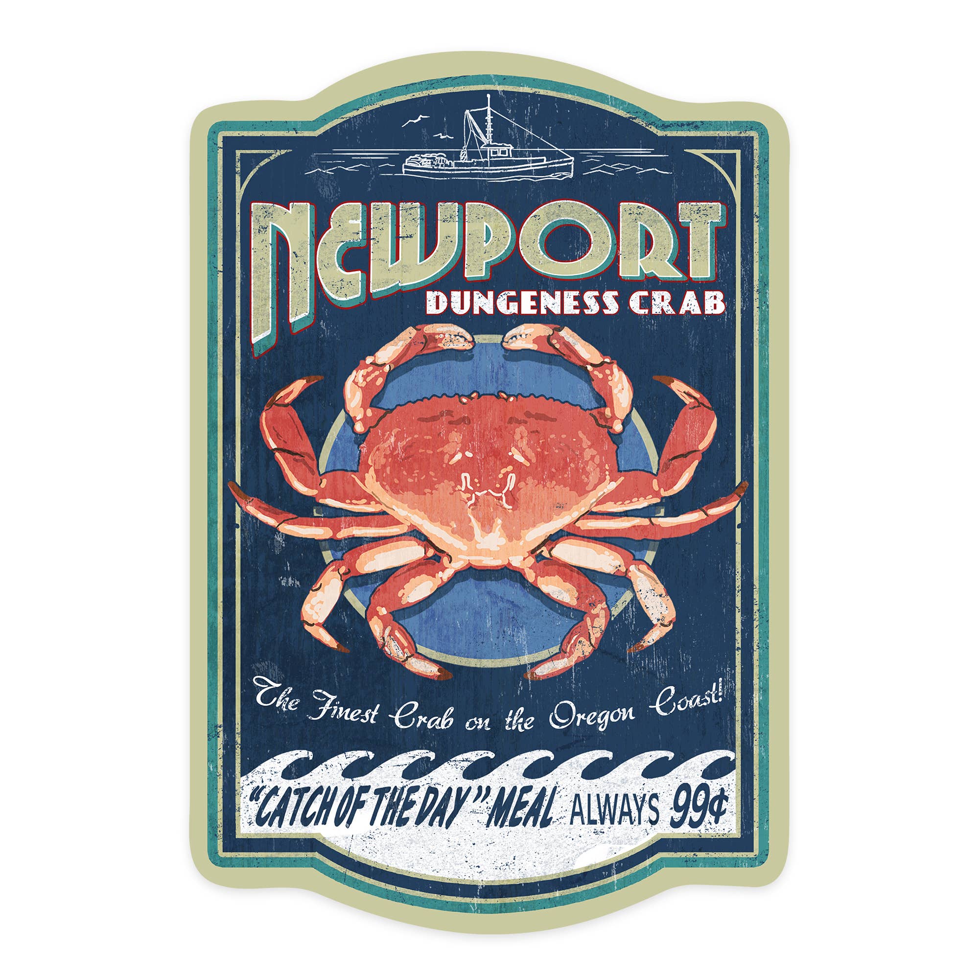 Newport Oregon Dungeness Crab Sticker